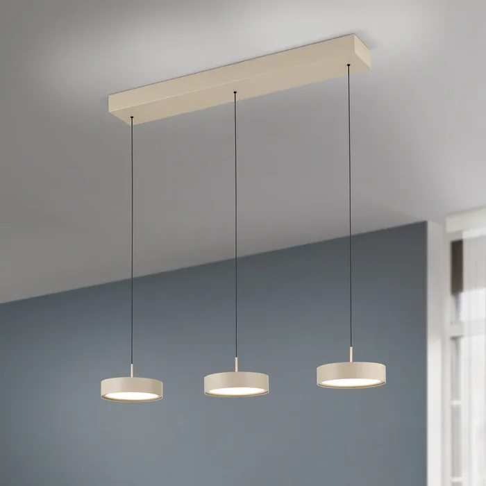Teide Lámpara colgante LED, caqui, metal, regulable en altura