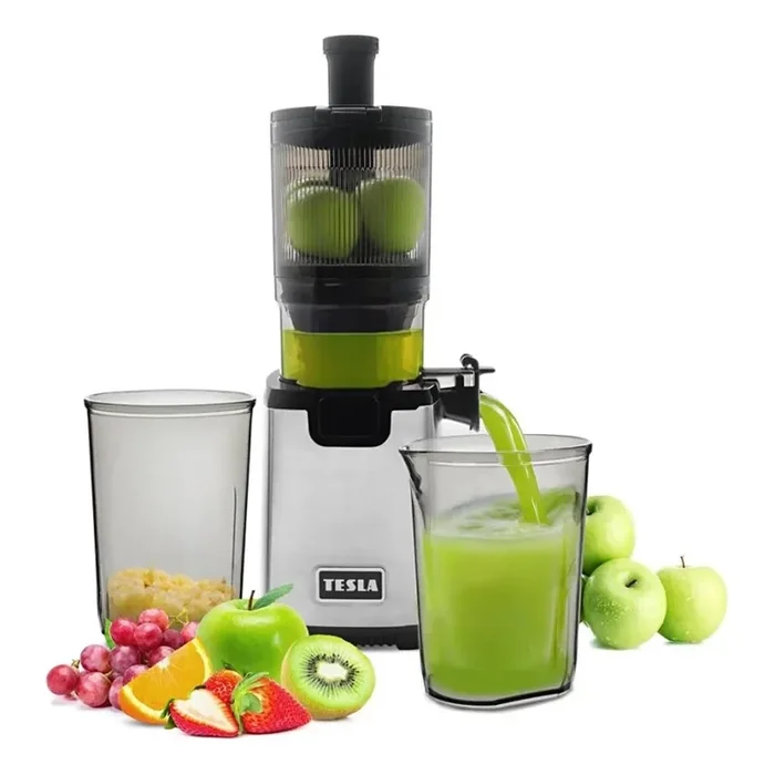 TESLA Electronics SlowJuicer Deluxe – Extractor de jugos lento 250W/230V acero inoxidable