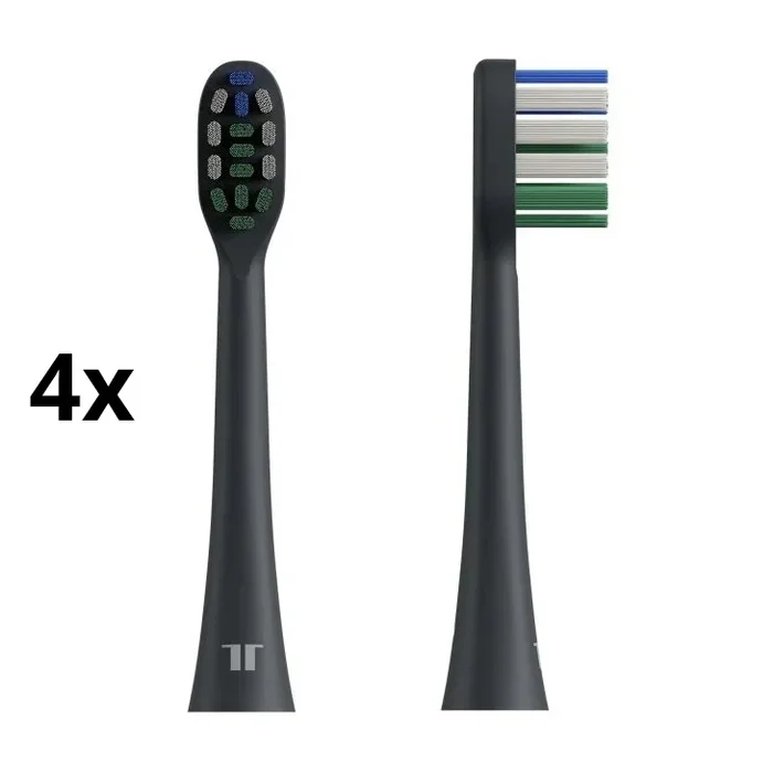TESLA Smart – SET de 4 cabezales de repuesto para cepillo sónico TS400 negro
