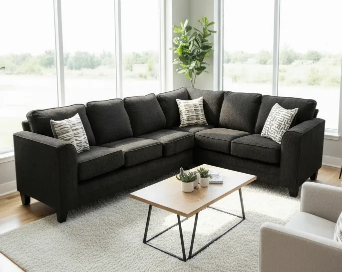 Thea Black 2-Piece Sectional