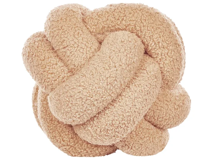 Throw Cushion MALNI Boucle 19 x 19 cm Sand Beige Solid