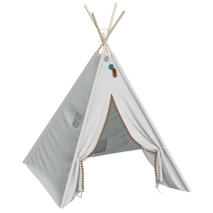 Tipi Infantil Blanco Wapi 120 cm – Enrollable y portátil, en Poliéster y Algodón Tienda Campaña Infantil