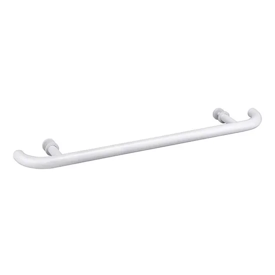 Tirador de puerta 80×4 cm acero inoxidable/blanco
