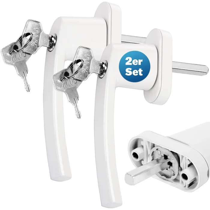 Tirador para ventana con cerradura set de 2 blanca