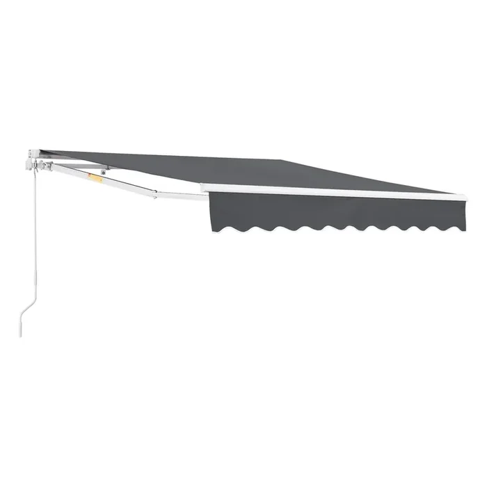 Toldo Articulado Bitonto Retráctil Manual 350 x 250 cm Gris oscuro [en.casa]