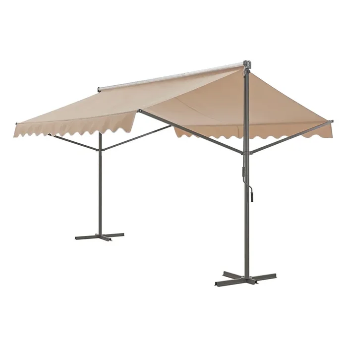 Toldo de pie Selenizza impermeable manivela manual 400 x 300 x 260 cm color arena [pro.tec]