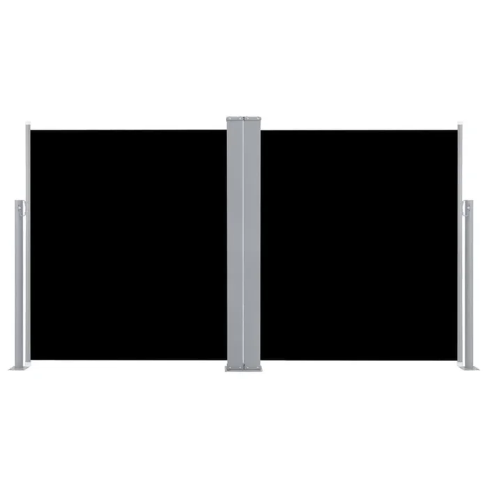 Toldo de protección lateral retráctil para terraza, jardín, terraza, balcón, protección visual, pantalla negra 140 x 600 cm 02_0007433