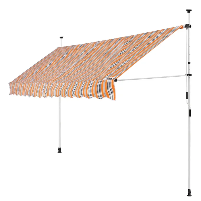Toldo retractil naranja/negro/blanco 350cm altura ajustable