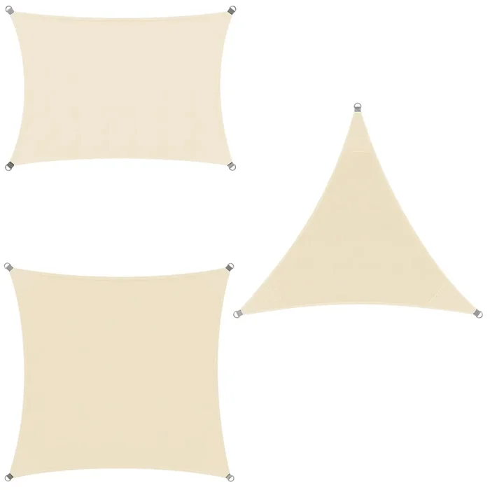 Toldo vela Oxford crema triangular 5x5x5m rayos UV viento