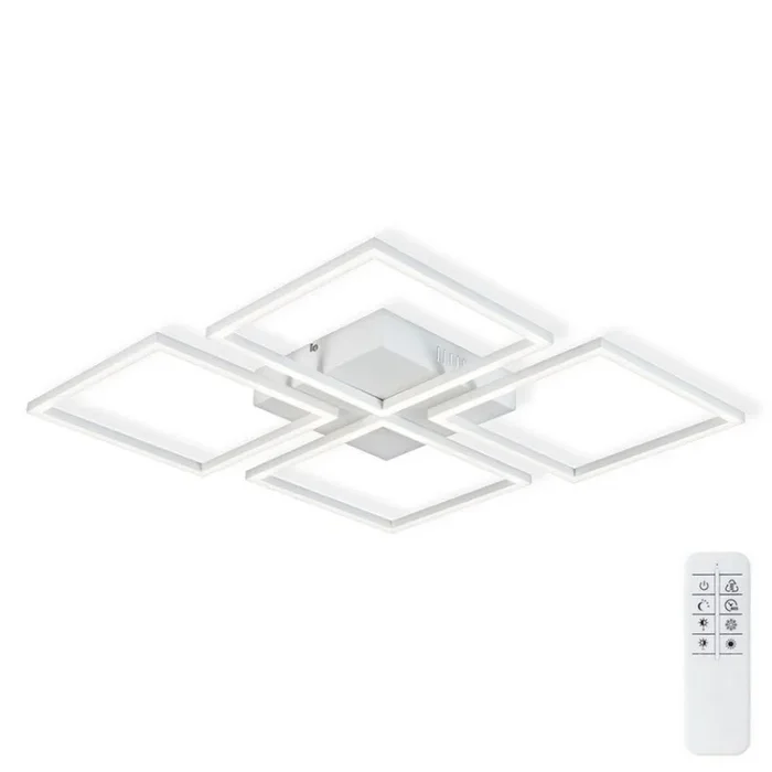 Top Light – Lámpara de techo LED regulable RIVIERA 4xLED/16,25W/230V cuadrado blanco + control remoto