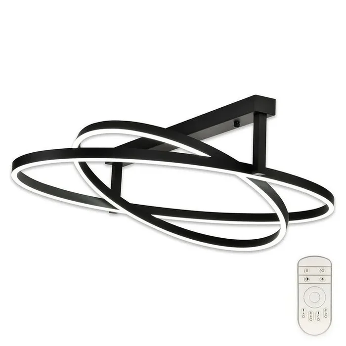 Top Light – Lámpara de techo LED regulable SATURN 2xLED/25W/230V negro + control remoto