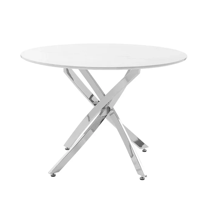 Topeka Chrome Round Dining Table