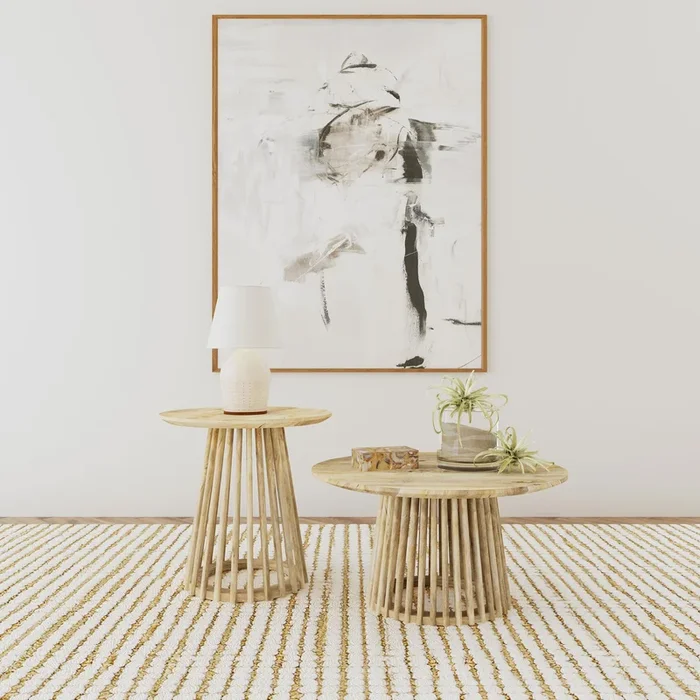 Touhy Natural Mango 2-Piece Round Coffee and End Table Set