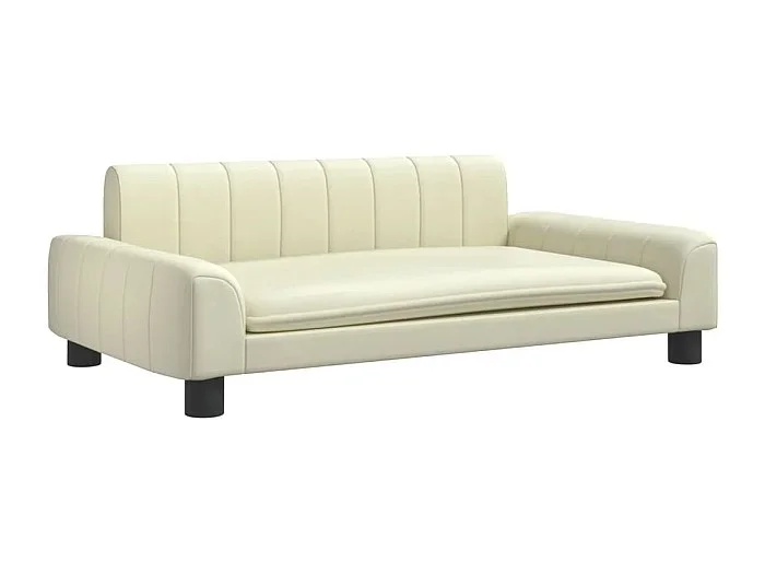 Trent Alan Cama para perros de cuero sintético crema 90x53x30 cm