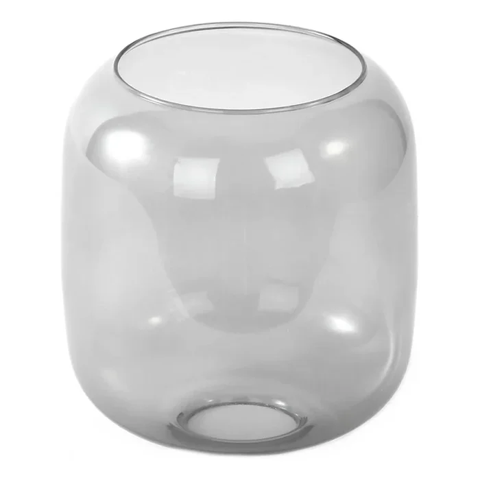 Tulipa de cristal de repuesto para lámpara con casquillo E27, diámetro 14 cm, gris ahumado