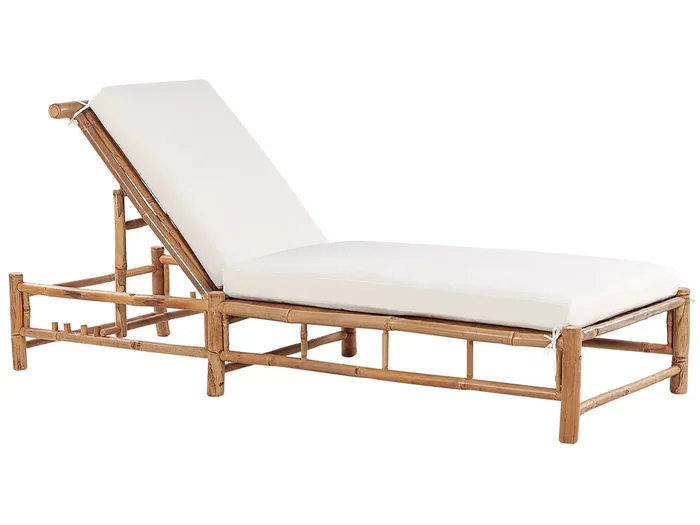 Tumbona con cojín LIGURE Madera de bambú Marrón