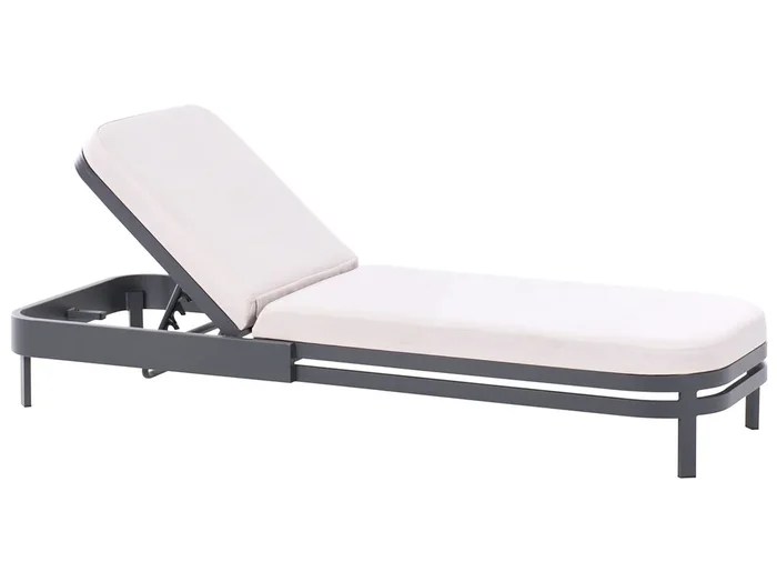 Tumbona con cojín NETTUNO Metal Beige claro