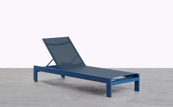 Tumbona Reclinable de Tela y Aluminio New Kreta Azul Sapphire – The Masie