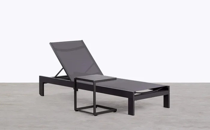 Tumbona y Mesa Auxiliar de Aluminio New Kreta Gris Graphite – The Masie