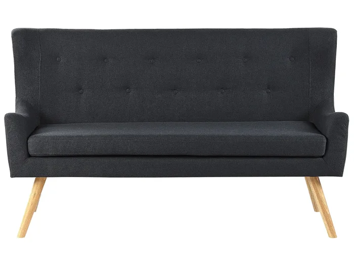 Upholstered Bench 2 Seater SKIBBY Fabric Black