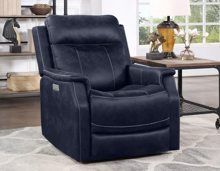 Valencia Ocean Blue Dual Power Leatherette Recliner