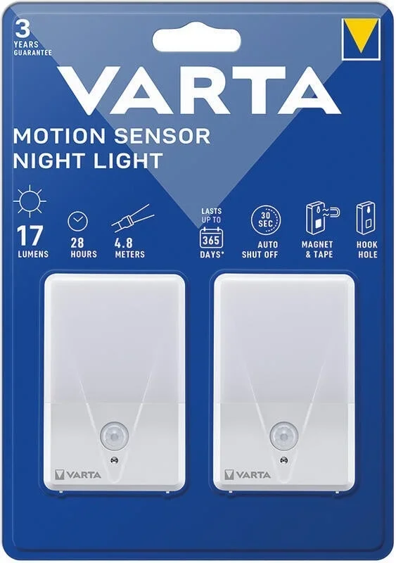 Varta 16624101402 – SET DE 2x Lámparas LED de orientación con sensor NIGHT LIGHT LED/3xAAA