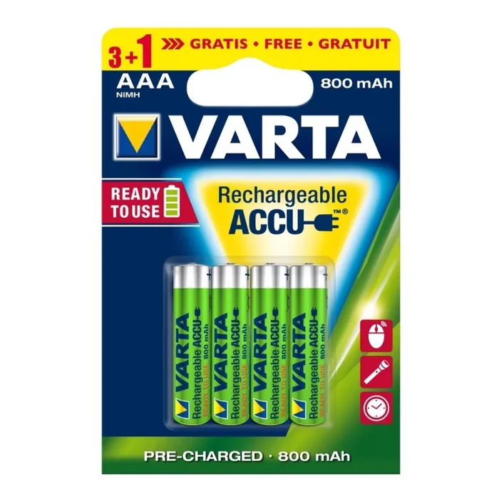 Varta 5670 – 3+1 pz. Baterías recargables ACCU AAA Ni-MH/800mAh/1,2V