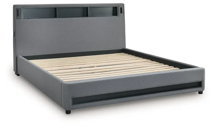 Verishaw Gray King Upholstered Bed