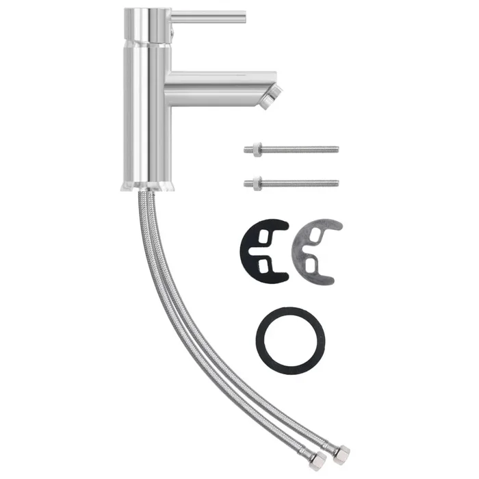vidaXL Grifo para lavabo de baño acabado cromado 130×176 mm
