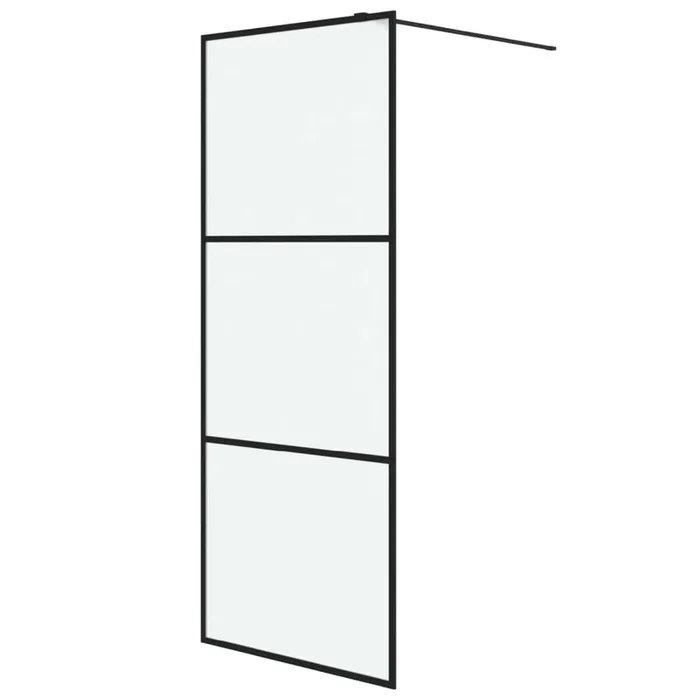 vidaXL Mampara de ducha vidrio ESG esmerilado negro 80×195 cm