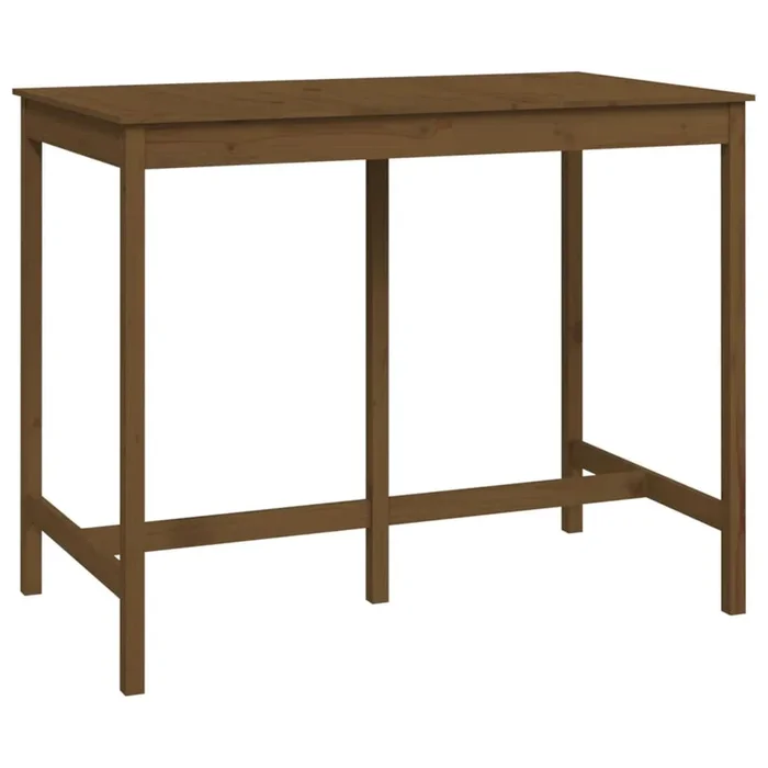 vidaXL Mesa alta de bar madera maciza de pino marrón miel 140x80x110cm