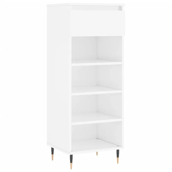 vidaXL Mueble zapatero madera contrachapada blanco brillo 40x36x105 cm