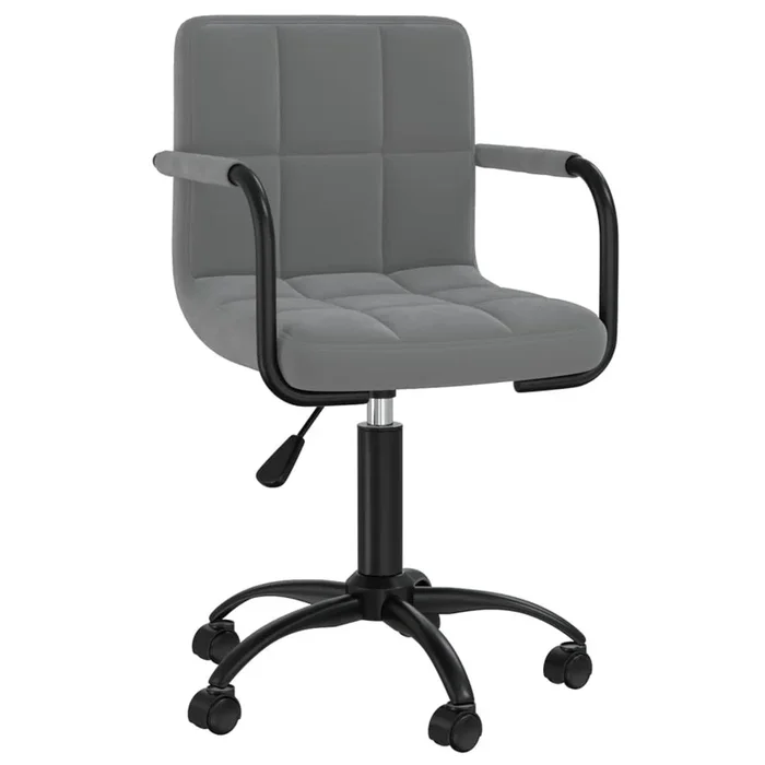 vidaXL Silla de comedor giratoria de terciopelo gris oscuro