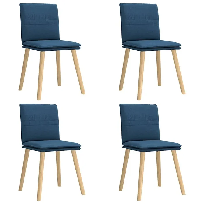 vidaXL Sillas de comedor 4 unidades tela azul