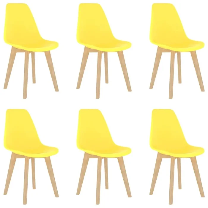 vidaXL Sillas de comedor 6 unidades plástico amarillo
