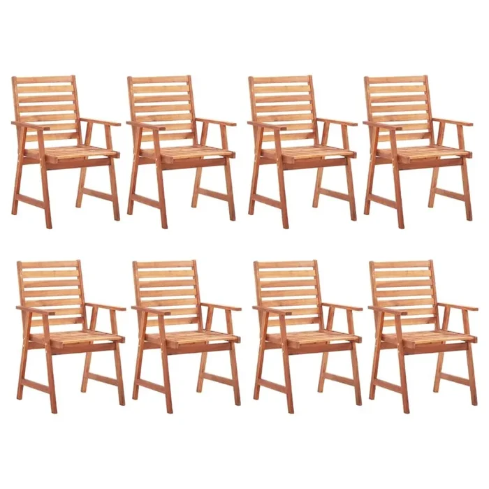 vidaXL Sillas de comedor de jardín 8 uds madera maciza de acacia