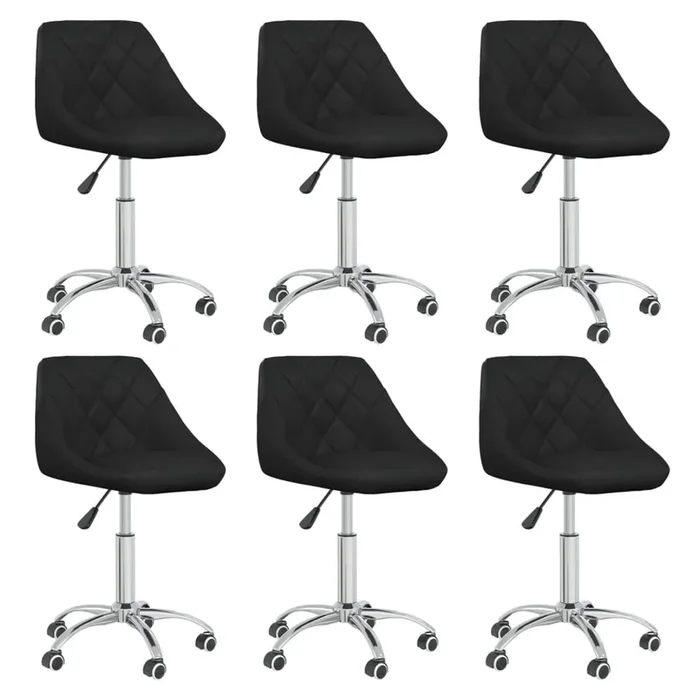 vidaXL Sillas de comedor giratorias 6 unidades cuero sintético negro