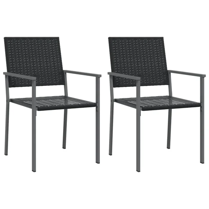 vidaXL Sillas de jardín 2 uds ratán sintético negro 54×62,5×89 cm