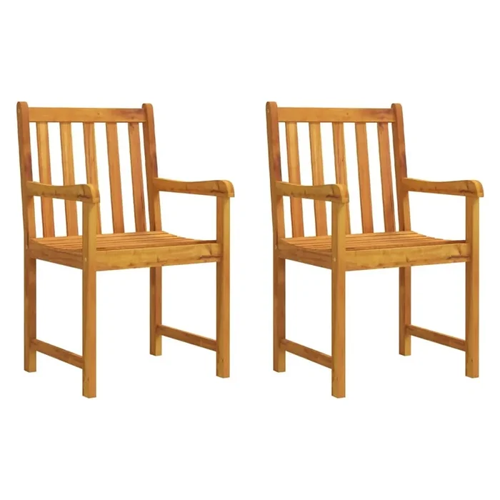 vidaXL Sillas de jardín 2 unidades madera maciza de acacia