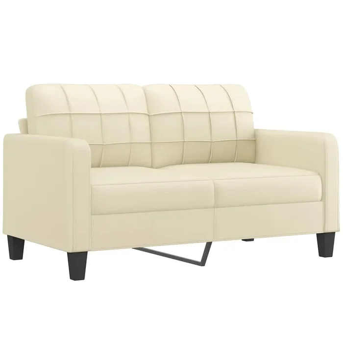 vidaXL Sofá de 2 plazas de cuero sintético color crema 140 cm