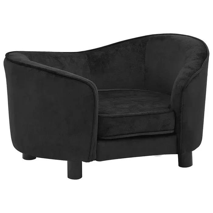vidaXL Sofá para perros felpa negro 69x49x40 cm