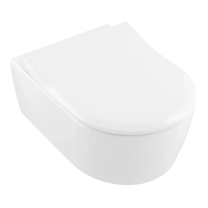 Villeroy & Boch 5656RSR1 – Inodoro suspendido AVENTO con asiento SoftClose, cerámica blanca