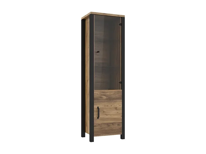 Vitrina 2 puertas Lyam Madera y Negro