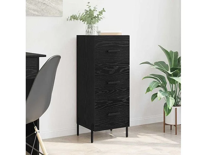 Vitrina Roble negro 34 x 34.5 x 90 cm Madera contrachapada