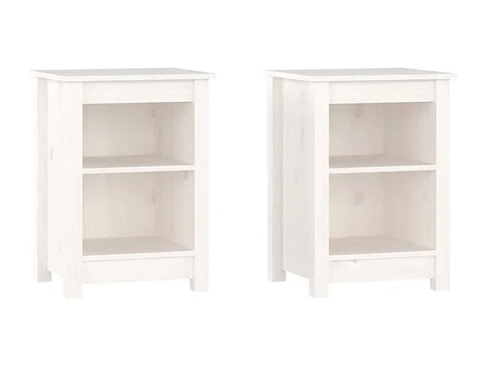 Waldoboro Mesitas de noche 2 uds madera maciza de pino blanco 40x35x55 cm