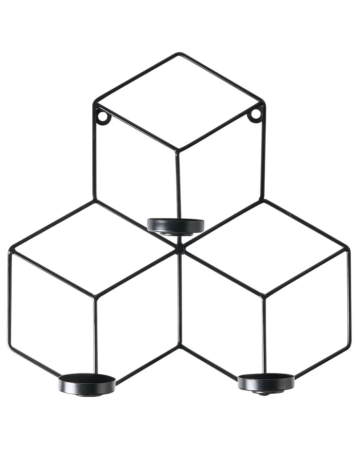 Wall Candle Holder TAROUCA Metal 31 cm Black