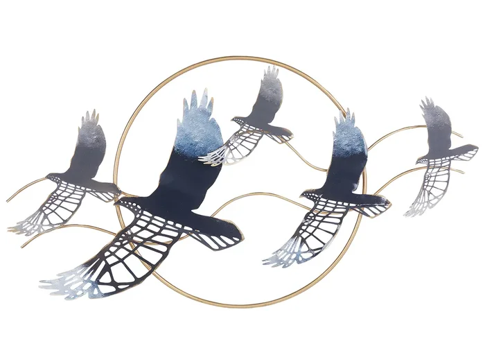 Wall Decor Bird TELLURIUM Metal 50 cm Gold