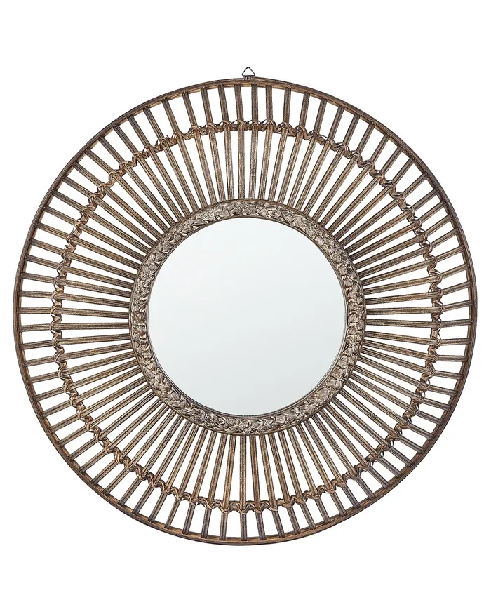 Wall Mirror BLASITO 66 cm 66 cm Bamboo Wood Brown