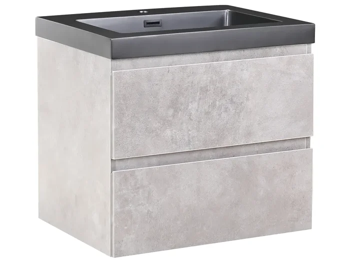 Wall Mounted Vanity Unit with Basin CARDIEL 60 cm Grey