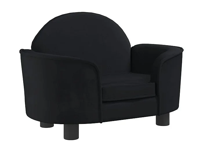 Ware Shoals Cama para perros de terciopelo negra 66x40x45 cm